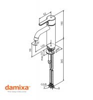 MONOMANDO LAVABO SILHOUET DAMIXA MEDIDAS